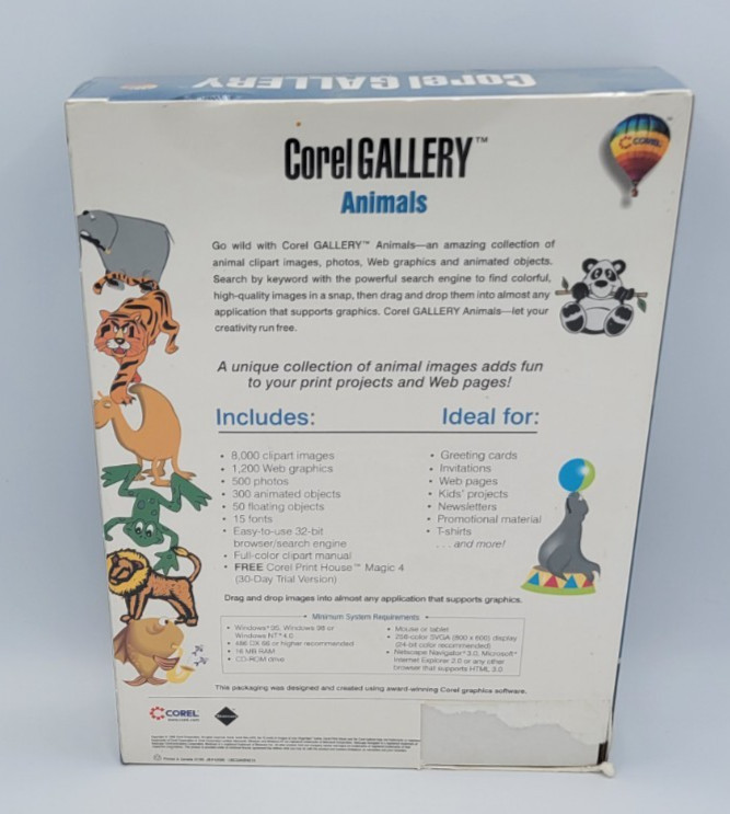 Corel Gallery Animals Theme Pack Collection 8000 Clipart Images Sealed