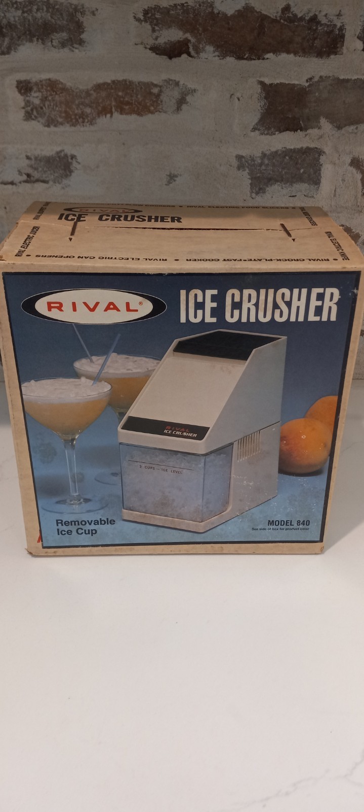 Vintage Rival USA Electric Ice Crusher Model 840 Almond 2-CUP Brand New Sealed