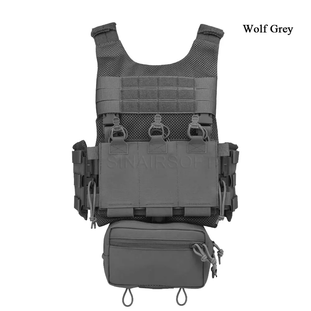 Tactical Military Vest Molle Chest Rig Quick Release LV119 Body Armor w/ Pouch