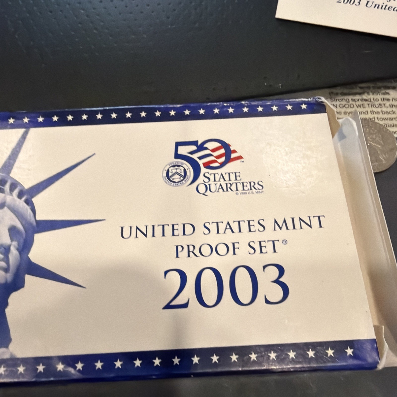 2003 Clad Proof Set W/State Qts U.S. Mint Original Government Packaging OGP COA