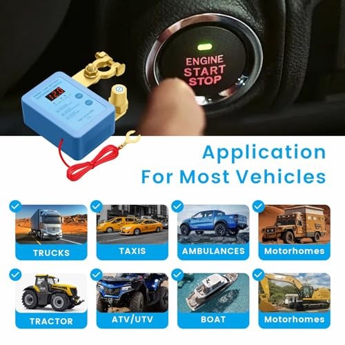 Kill Switch for Car 12V 240A Remote Battery Disconnect Switch with LED