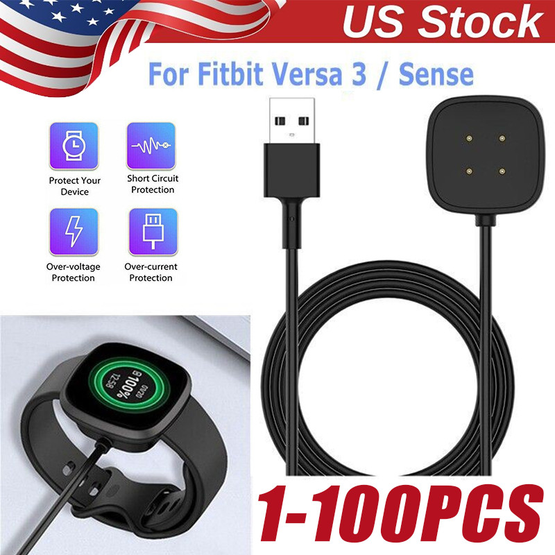 Wireless Charger For Fitbit Sense Versa 3 4 Watch USB Fast Charging Dock Cable