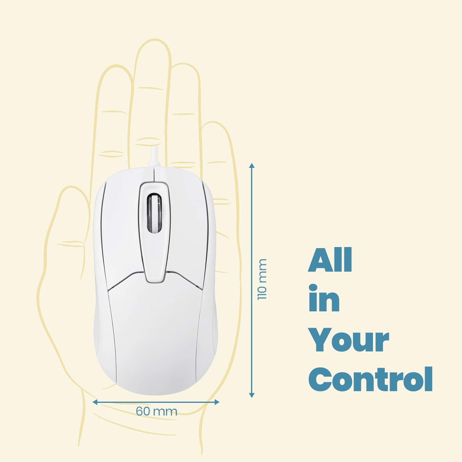 Perixx PERIMICE-209 P, Wired PS2 Optical Mouse with Scroll Wheel and 1000 DPI,
