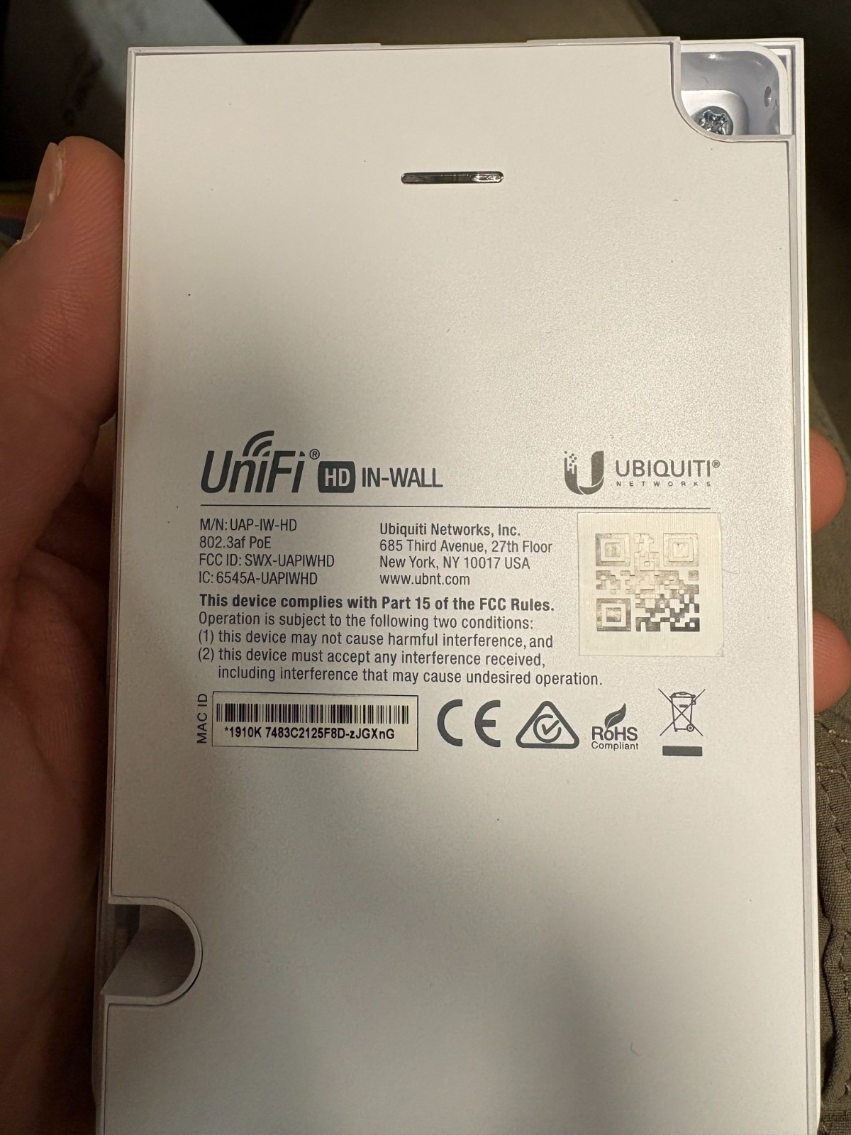 Ubiquiti Networks Uap-iw-hd-us UniFi in Wall AP AC HD Uapiwhdus