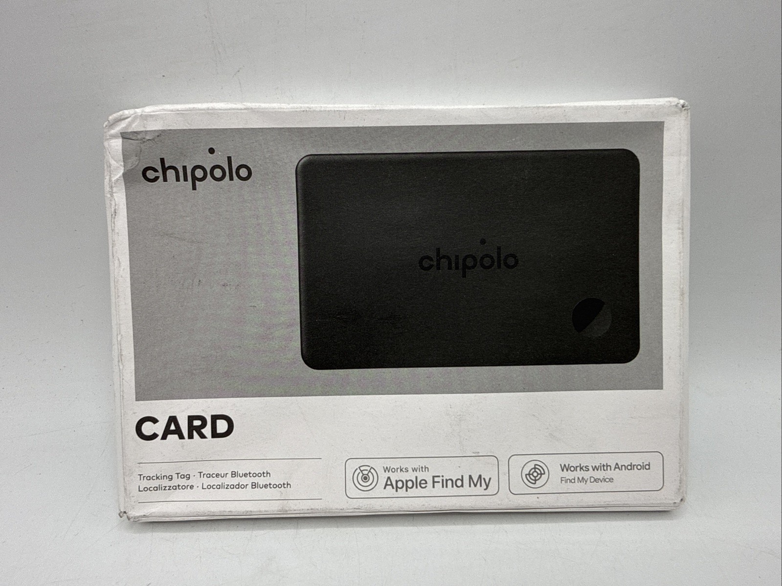 Chipolo Card Tracking Device, Charcoal, Apple & Android, Wireless Rechargeable