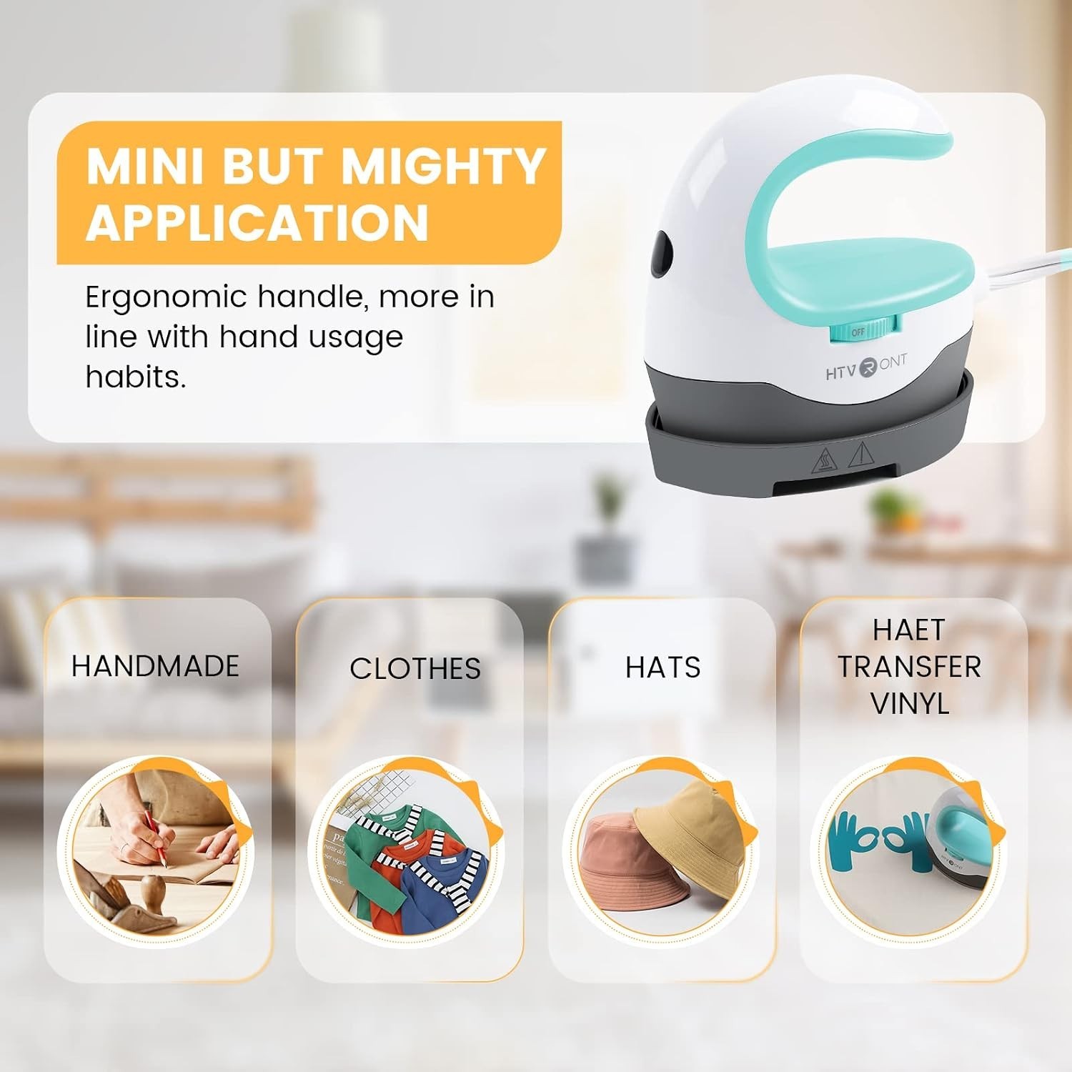 Portable Mini Iron for Crafts - Heats Up Quickly with 3 Adjustable Settings