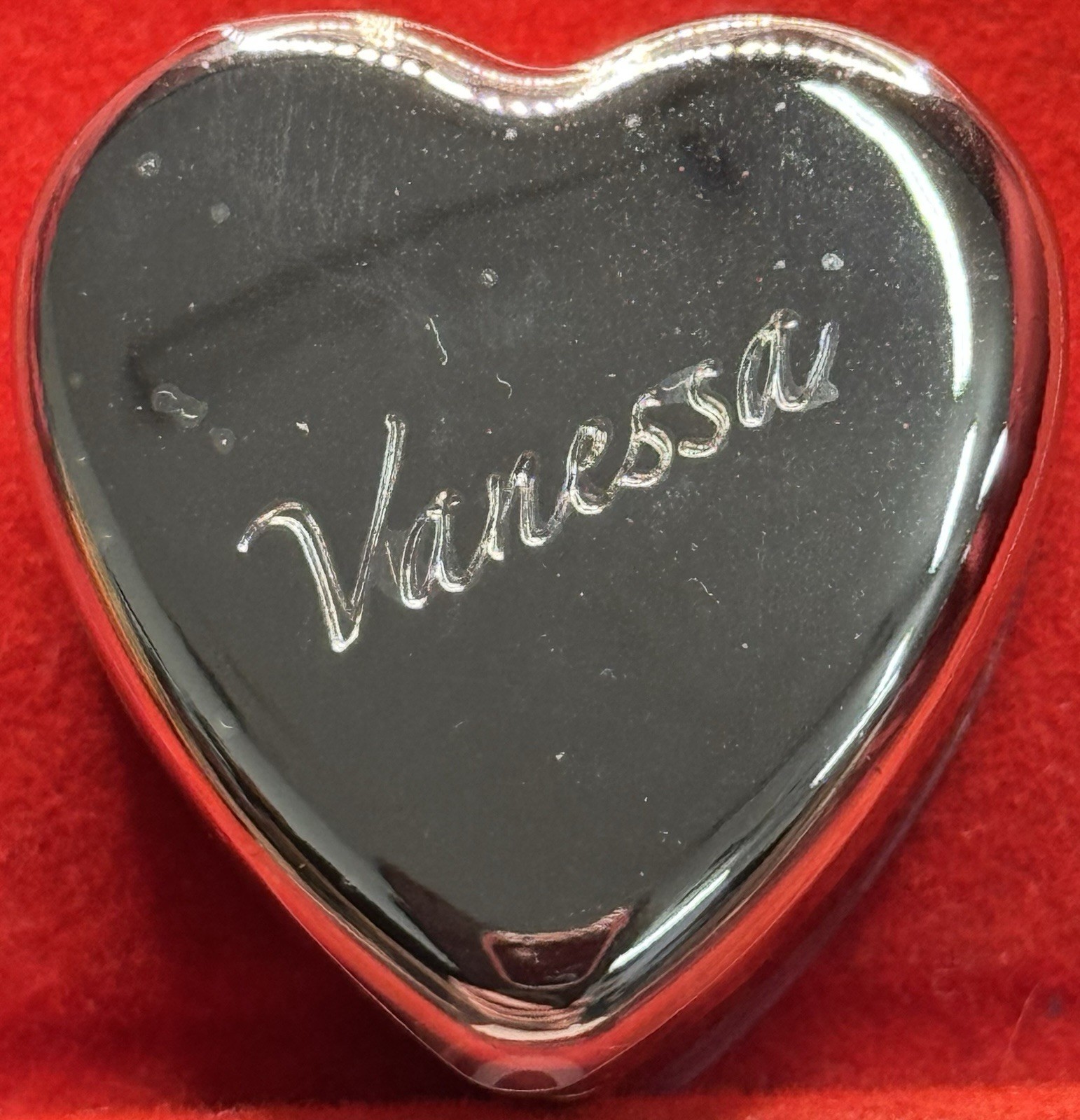 Vanessa Ganz Heart Trinket Box Velvet Lined 1.5” NIB Early 2000’s