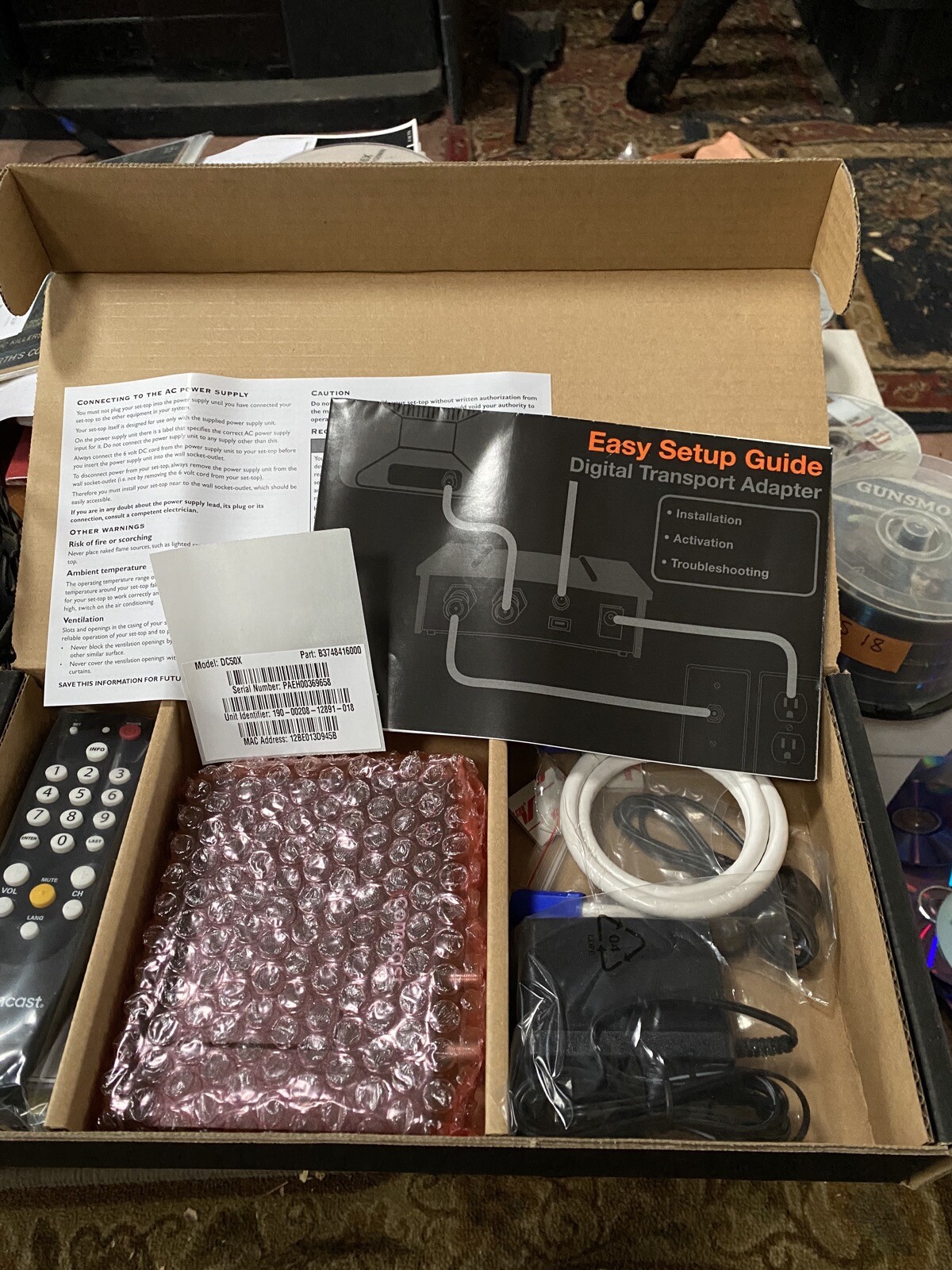 COMCAST DIGITAL TRANSPORT ADAPTER SELF-INSTALLATION KIT with REMOTE MISB