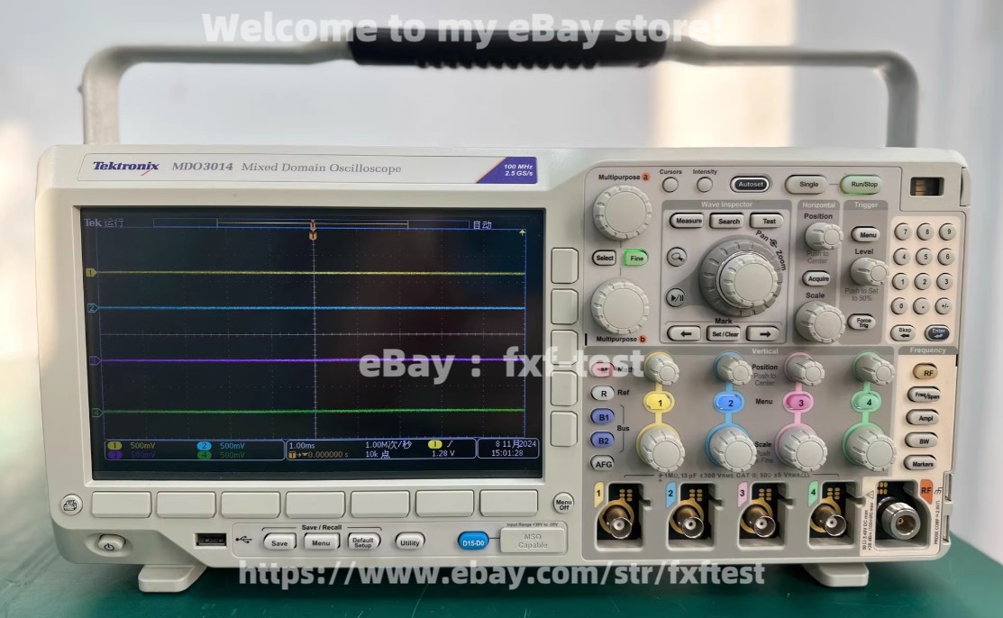 1PCS Tektronix MDO3014 Mixed Domain Oscilloscope, 4CH, 100 MHz, 2.5 GS/s/fx
