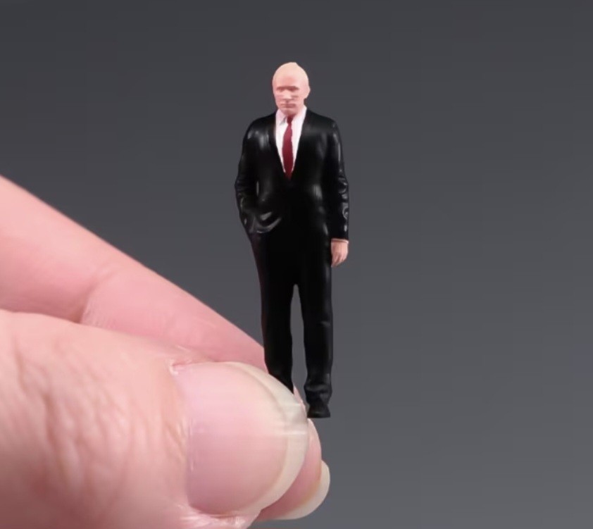 1:64 Scale Male Political Figure In A Black Suit Red Tie Professional Man