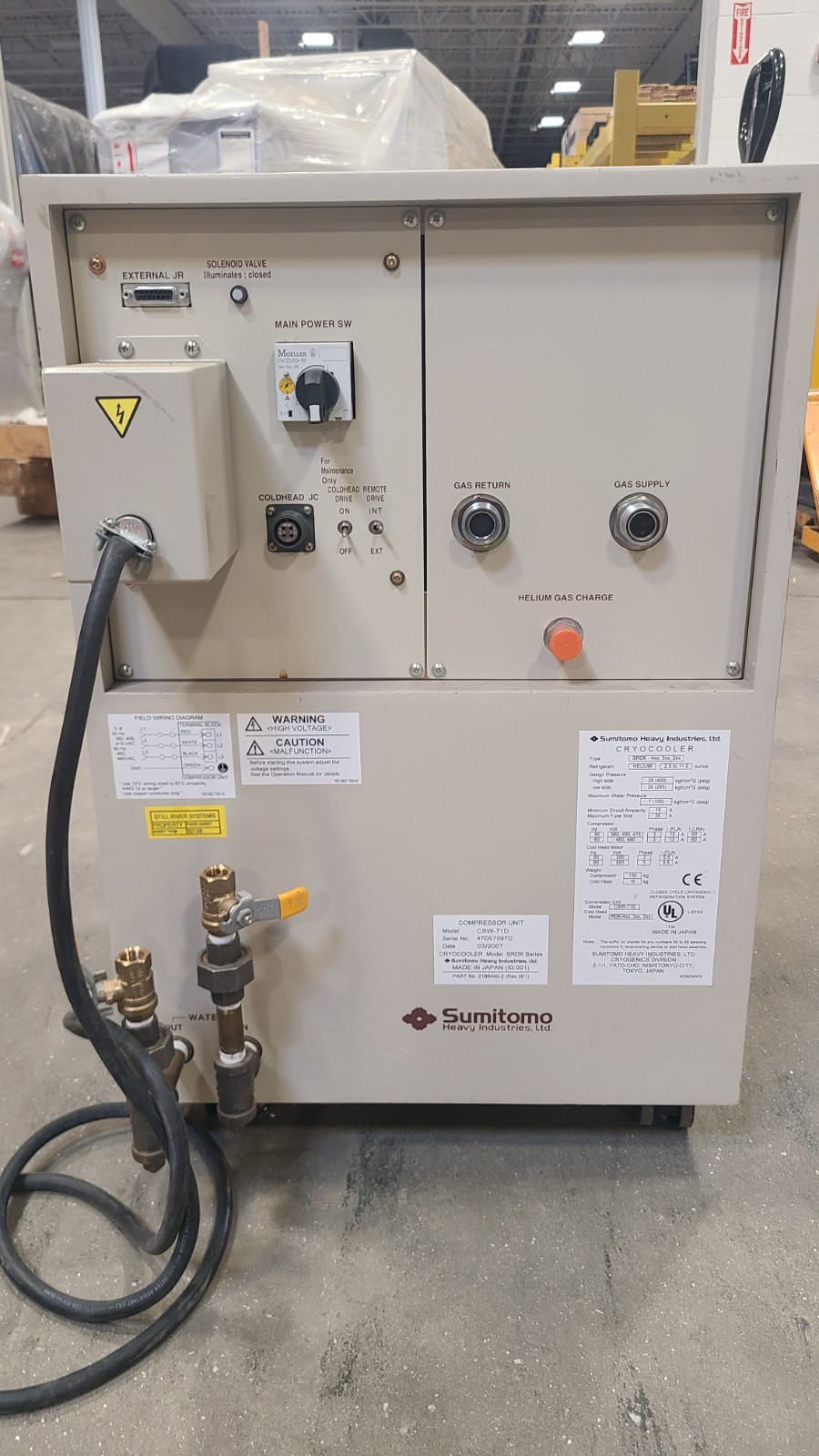 Sumitomo Cryo Compressor CSW-71D Cooler SRDK Helium