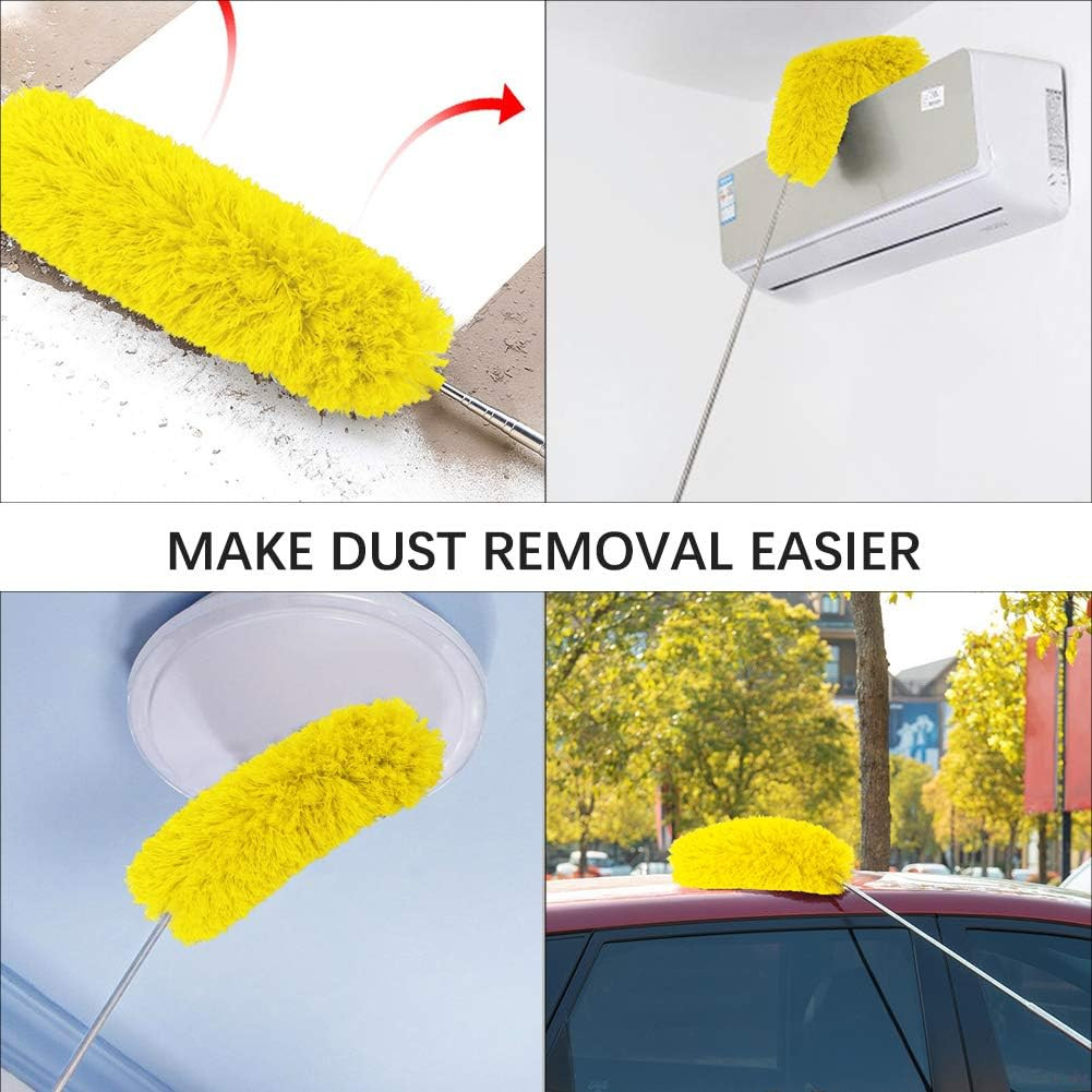 Microfiber Feather Duster Extendable Cobweb Duster with 100 inches Extra Long Po