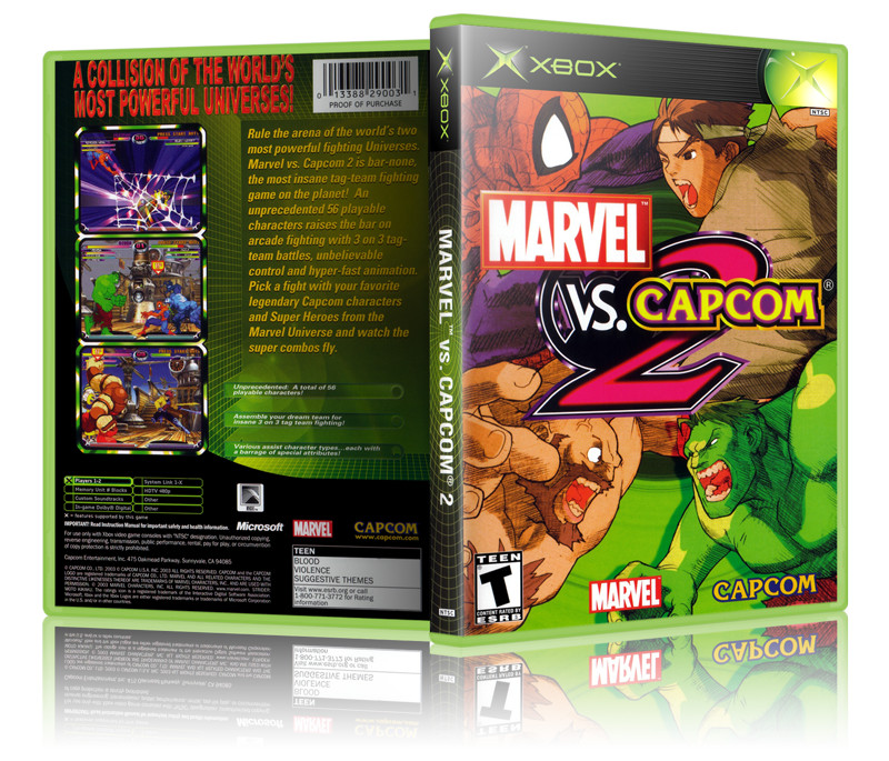 Marvel Vs. Capcom 2 - Replacement Xbox Cover and Case. NO GAME!!