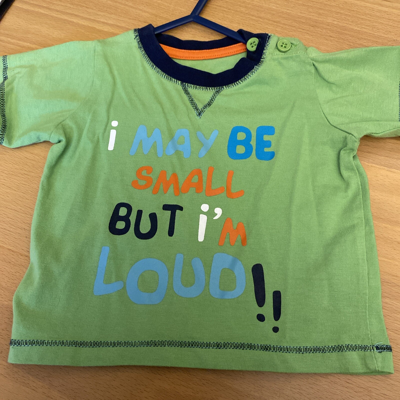 baby boys clothes Newborn Green Cotton I May Be Small But I'm Loud!! T-Shirt Top