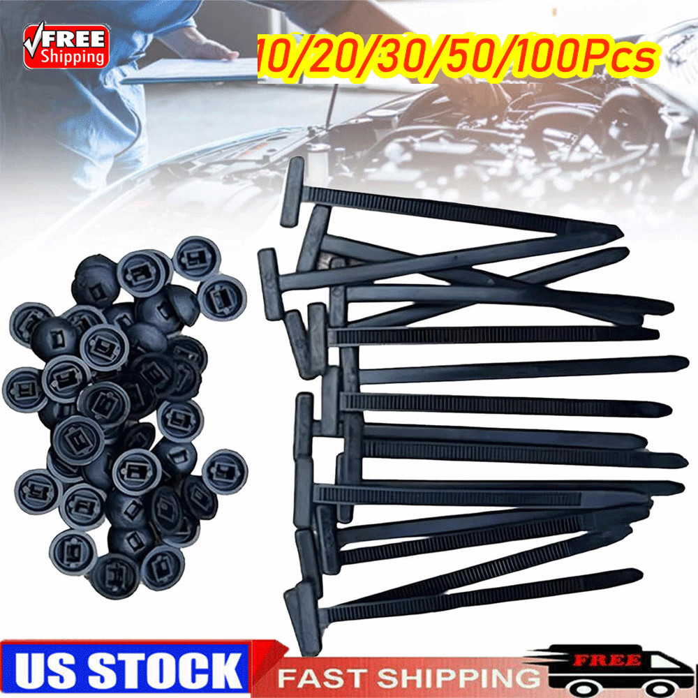 Nylon Universal Car Cable Tie Buckle Locking Zip Ties Holder With Pin Button AE