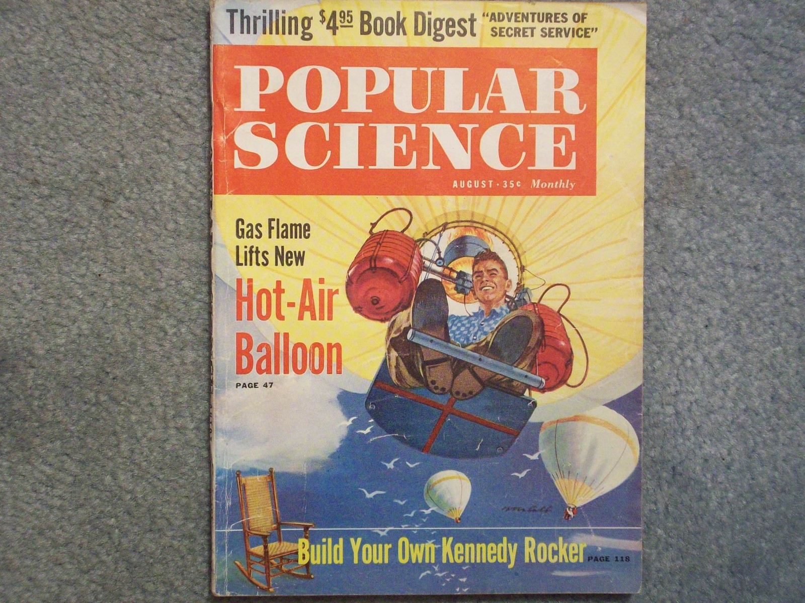 1961 POPULAR SCIENCE AUGUST VOL 179 NO 2  SECRET SERVICE GAS FLAME LIFTS HOT AIR