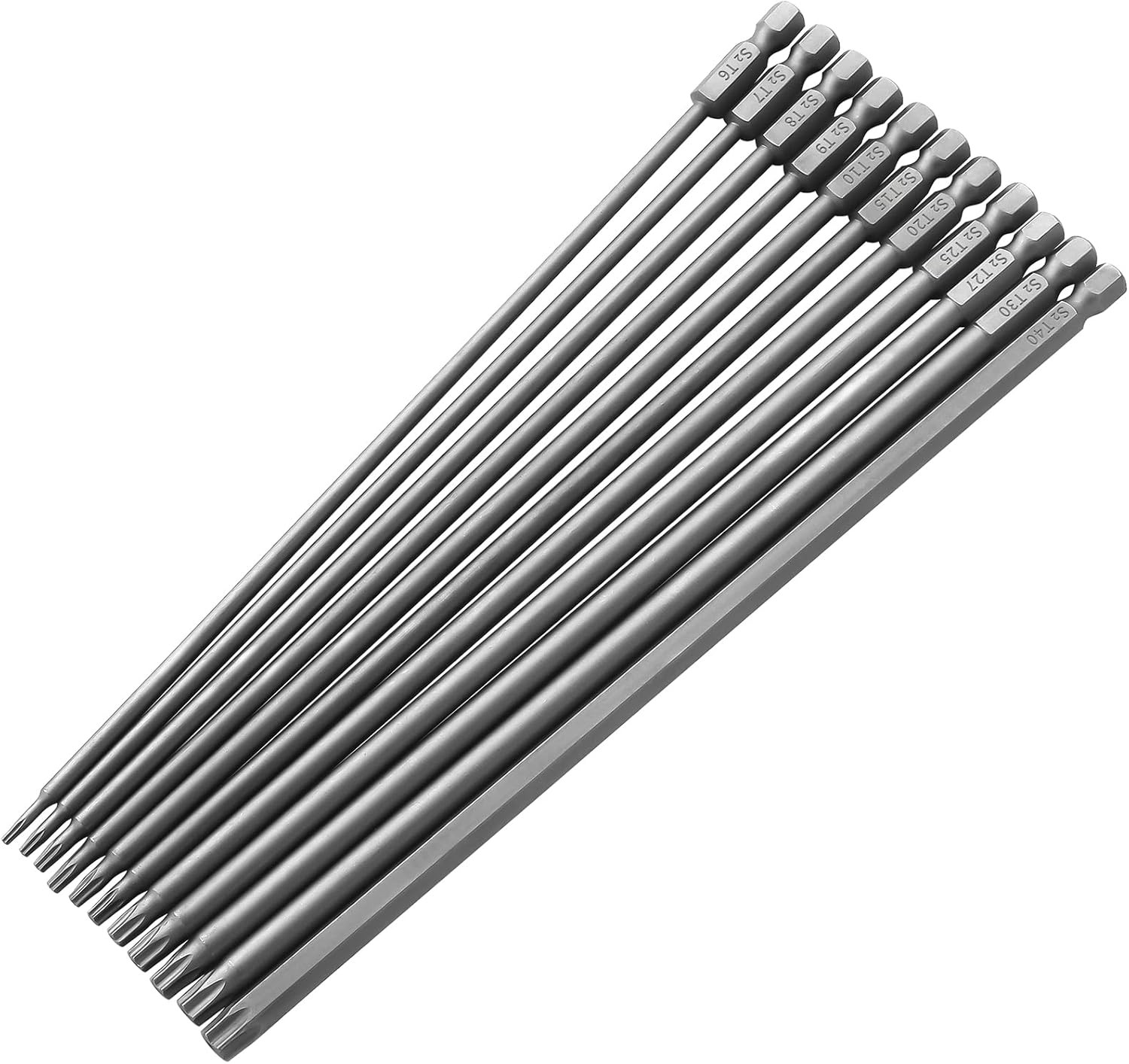 11Pcs 200mm Extra Long Torx Screwdriver Bit Set Magnetic S2 Steel T6-T40
