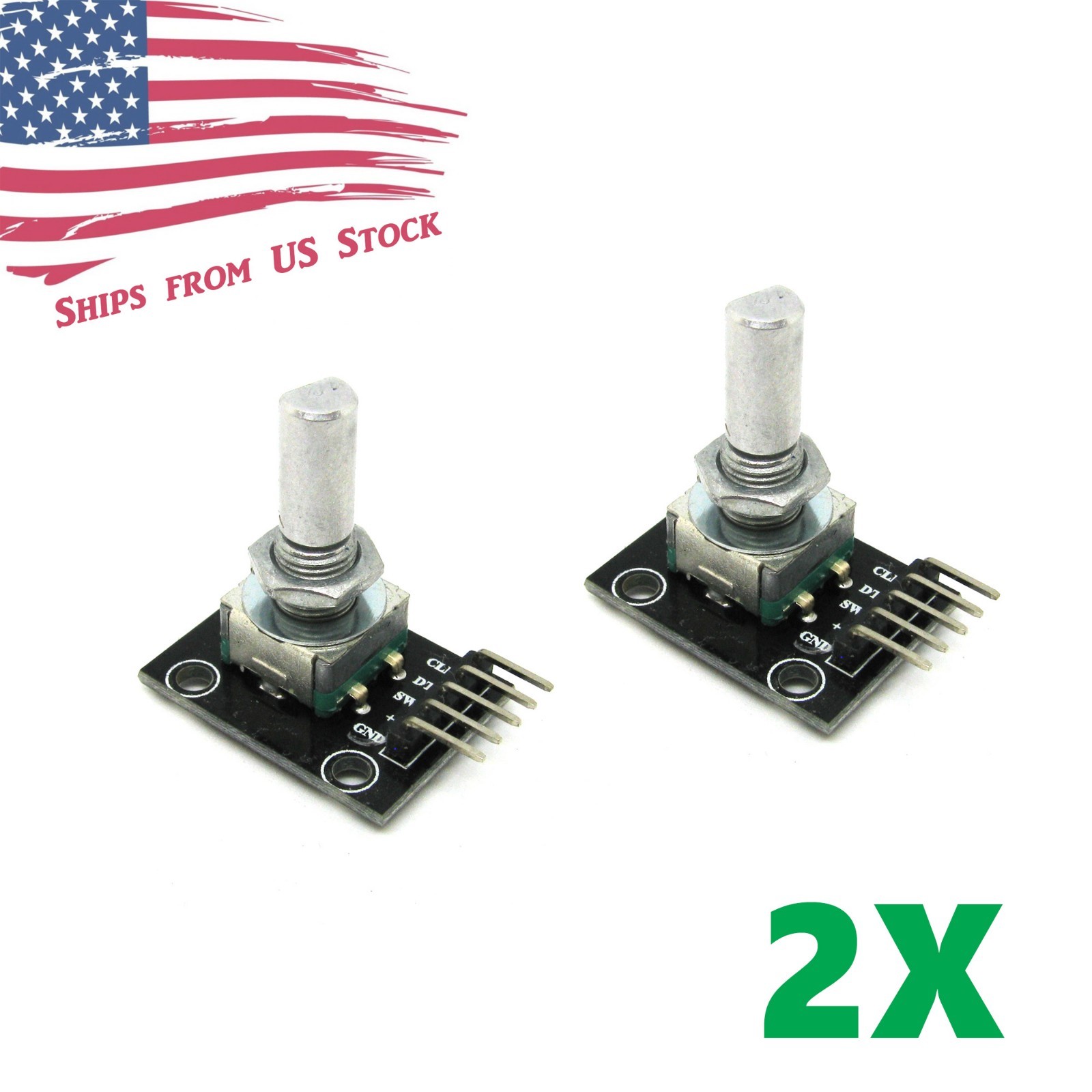 2X KY-040 Rotary Encoder Module with Pushbutton Switch for Arduino Raspberry Pi