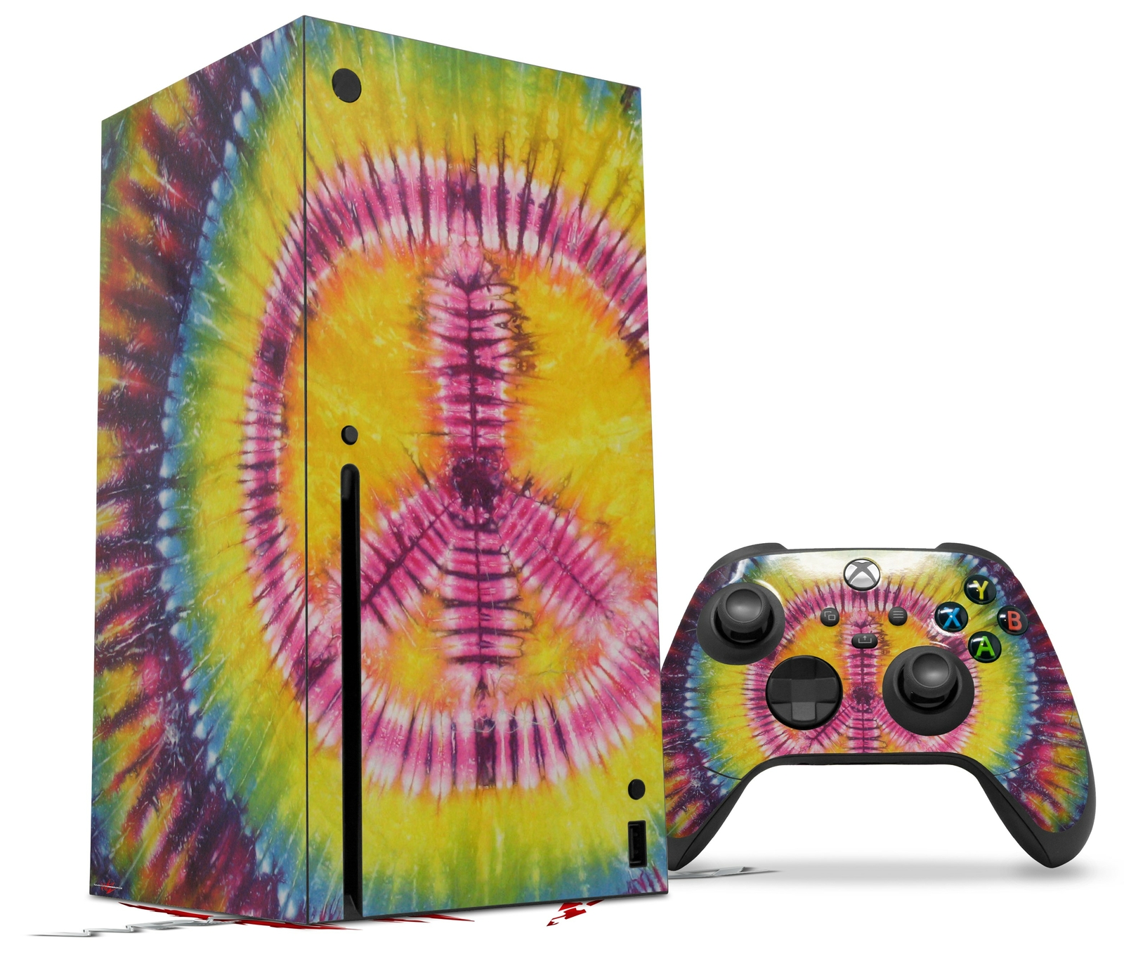 Skins XBOX Series X Console Controller Tie Dye Peace Sign 109