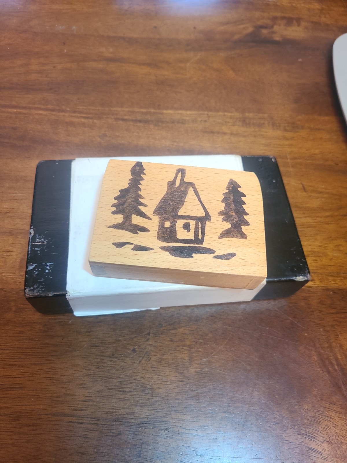 Vintage Wooden Snake Bite Trick Prank Box Handmade 3.5 Inches