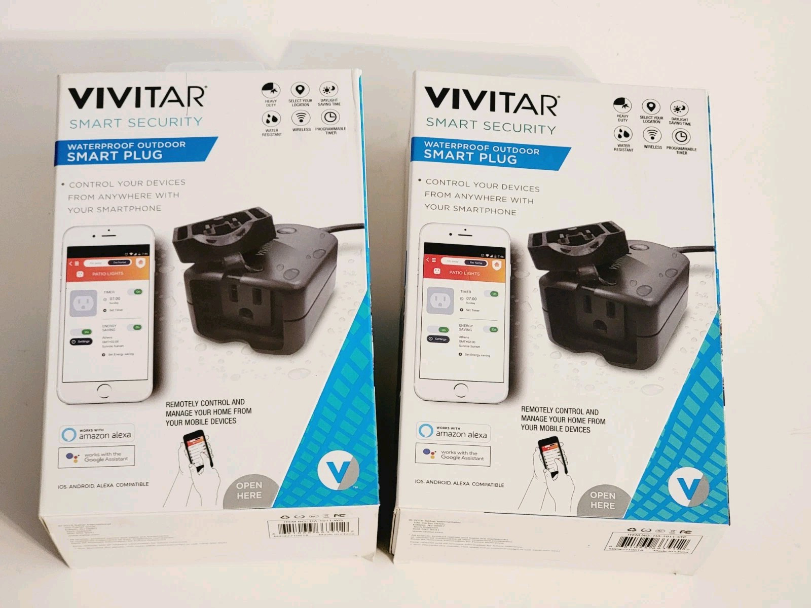 NEW Set 2 Vivitar Smart Security Waterproof Outdoor Smart Plug, Alexa Compatible