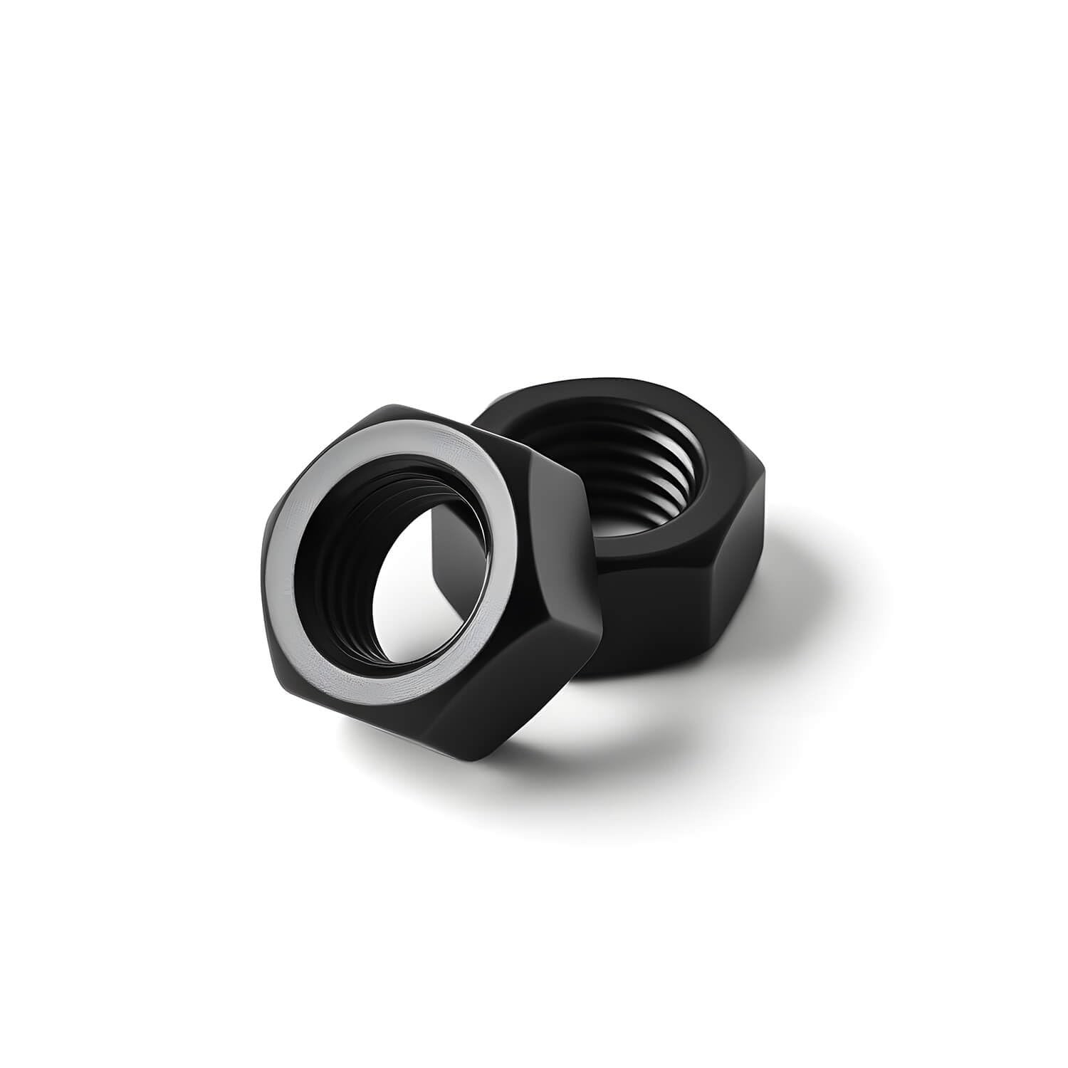 #832 Black Oxide 304 Stainless Steel Hexagon Nuts Coarse Thread 100 PCS