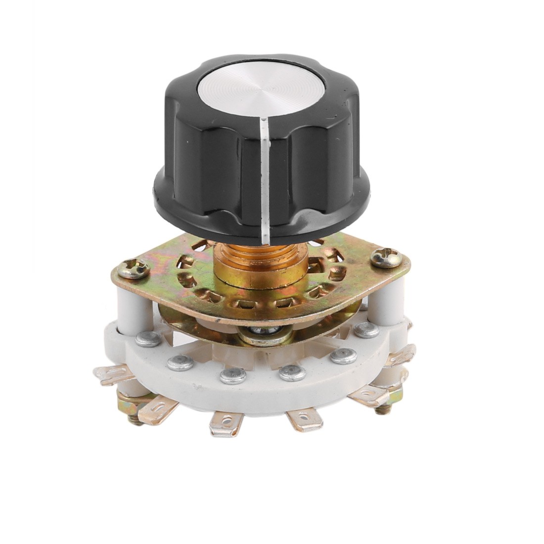 KCZ 1 Pole 9 Position 6mm Dia Shaft Band Channel Rotary Switch Selector with Cap