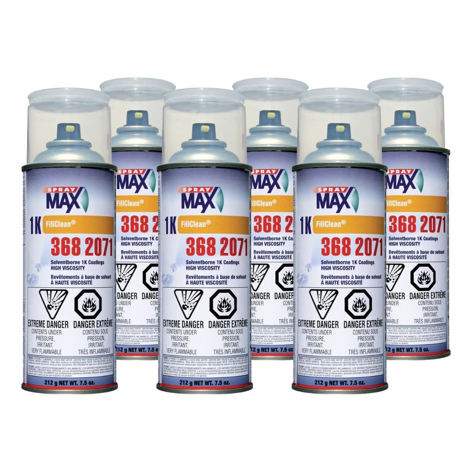 SprayMax 3682071 1K FillClean for Solvent-Based Basecoats 7.5 oz Pack of 6