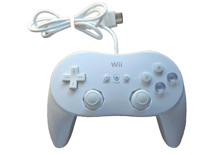 Official Nintendo Wii Pro Controller Classic White RVL-005 OEM TESTED