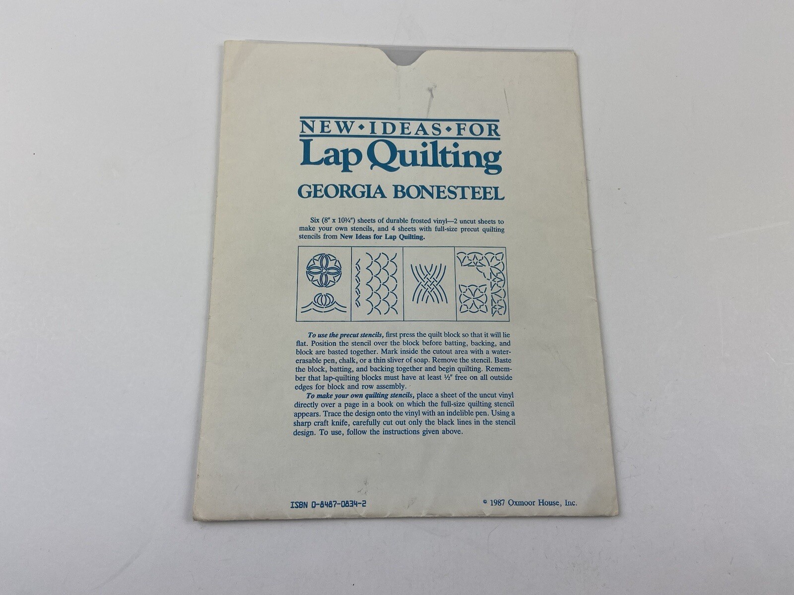 Lap Quilting with Georgia Bonesteel 3 out of 6 Stencils 1987 Not Complete Set