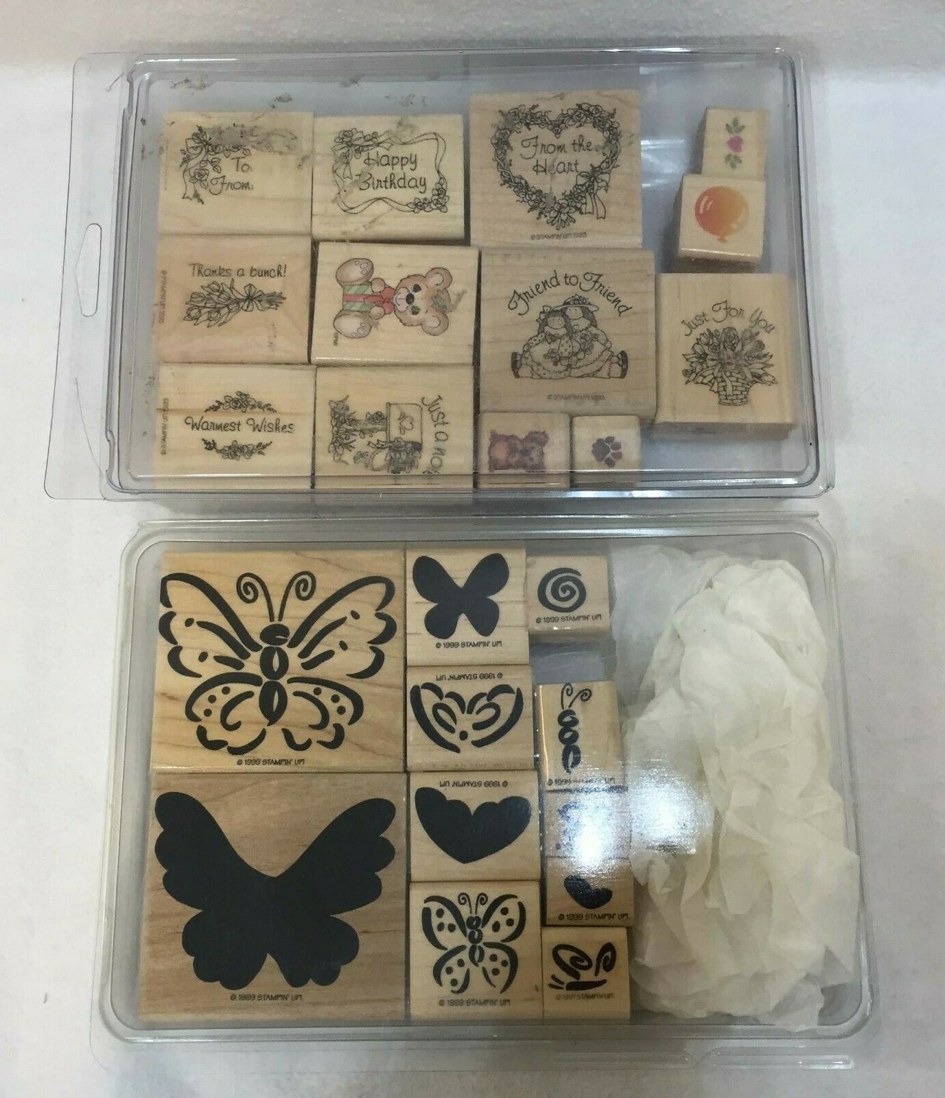 Stampin' Up Rubber on wood Stamps Butterflies and an All Occasion Set of Stamps