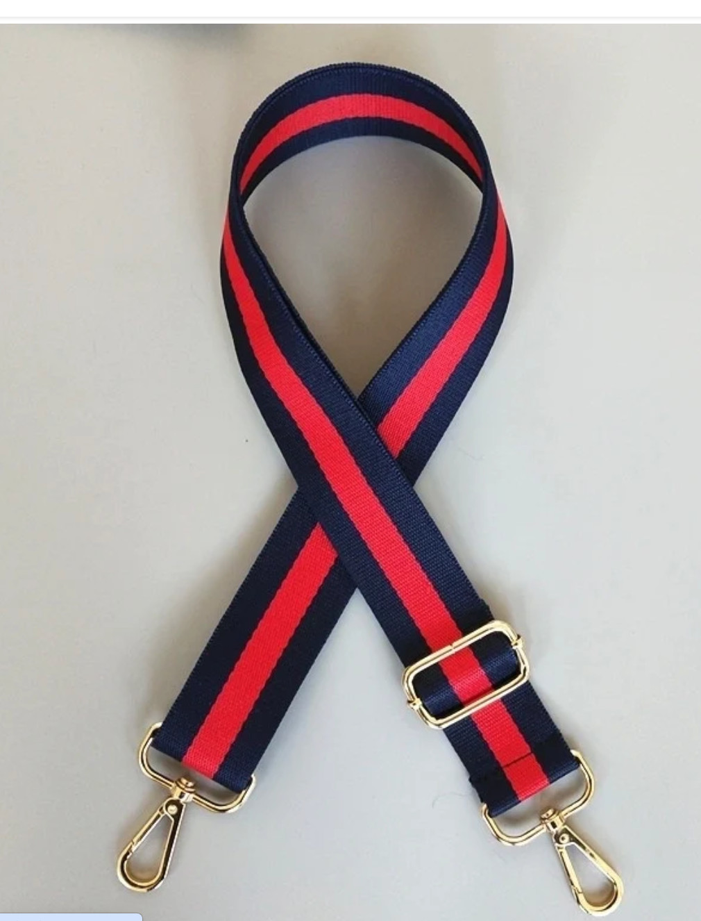 Replacement Bag Strap Blue & Red Web For Designer Bags NWT