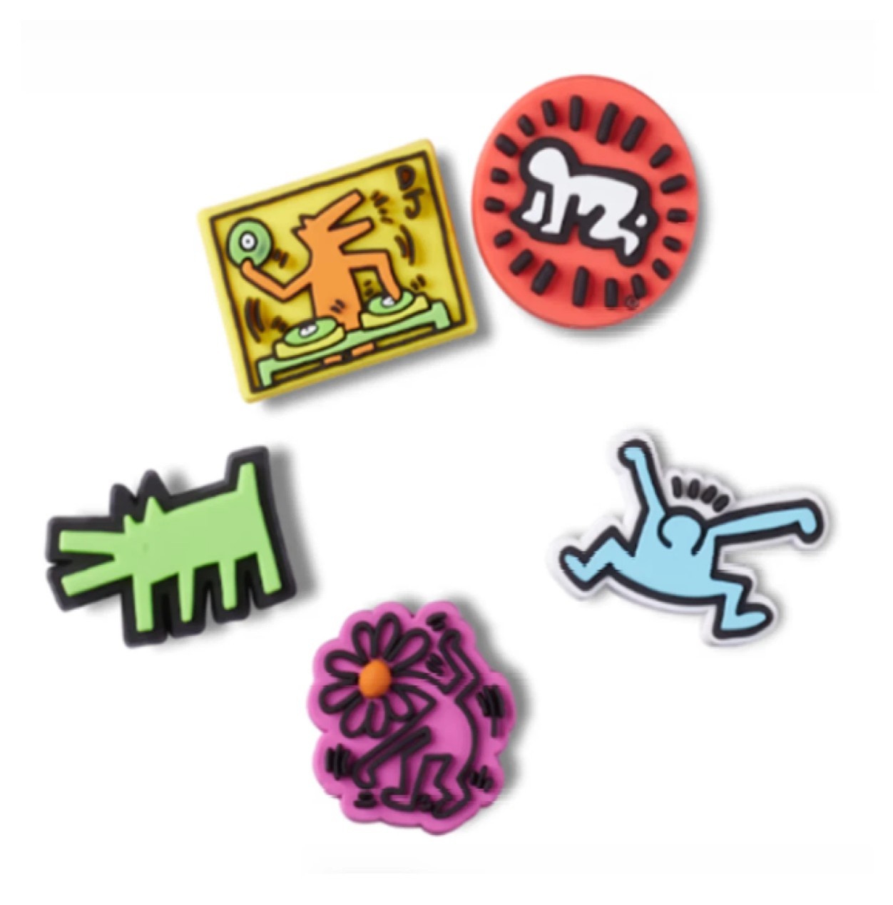 NEW CROCS KEITH HARING 5 PACK Jibbitz™ Charms
