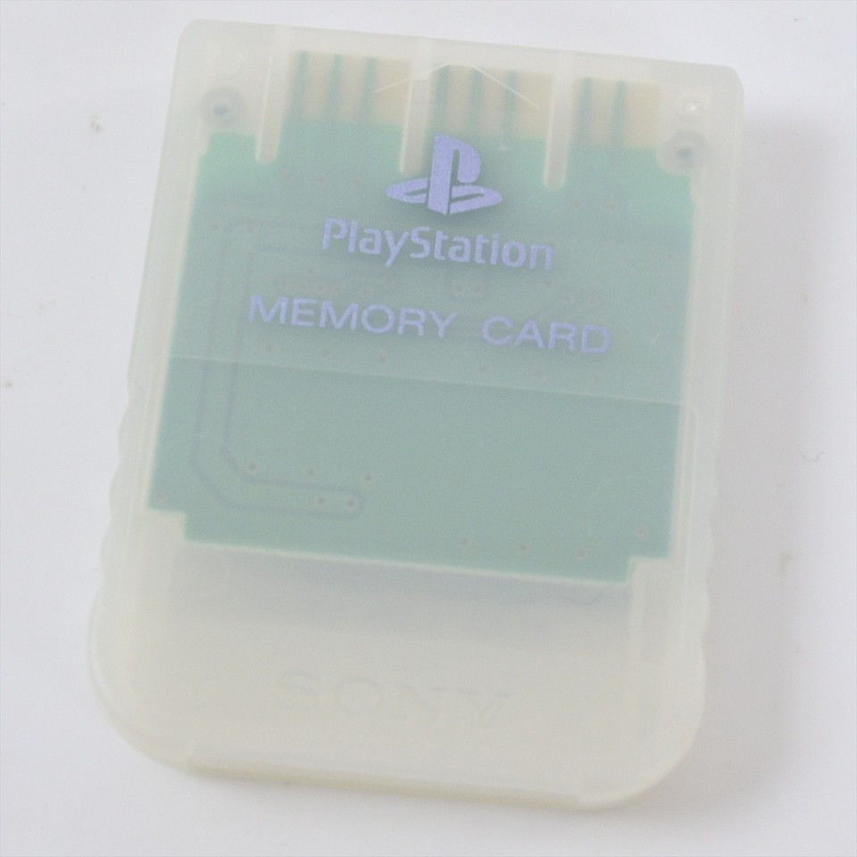 PS Memory Card SCPH-1194 See through White Playstation Official Made Japan 2395