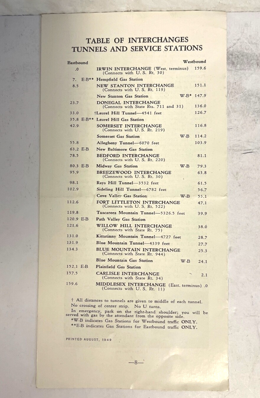 Oklahoma Texaco Map & Pennsylvania Turnpike Guide