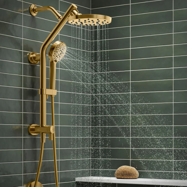 Kohler HydroRail 3-in-1 Multifunction Showerhead - Brushed Modern Bronze Gold