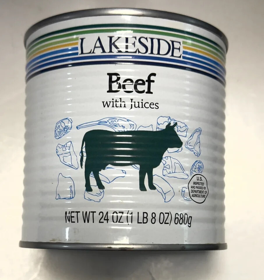 New   24 oz Lakeside Beef with Juices Fully Cooked Heat and Serve
