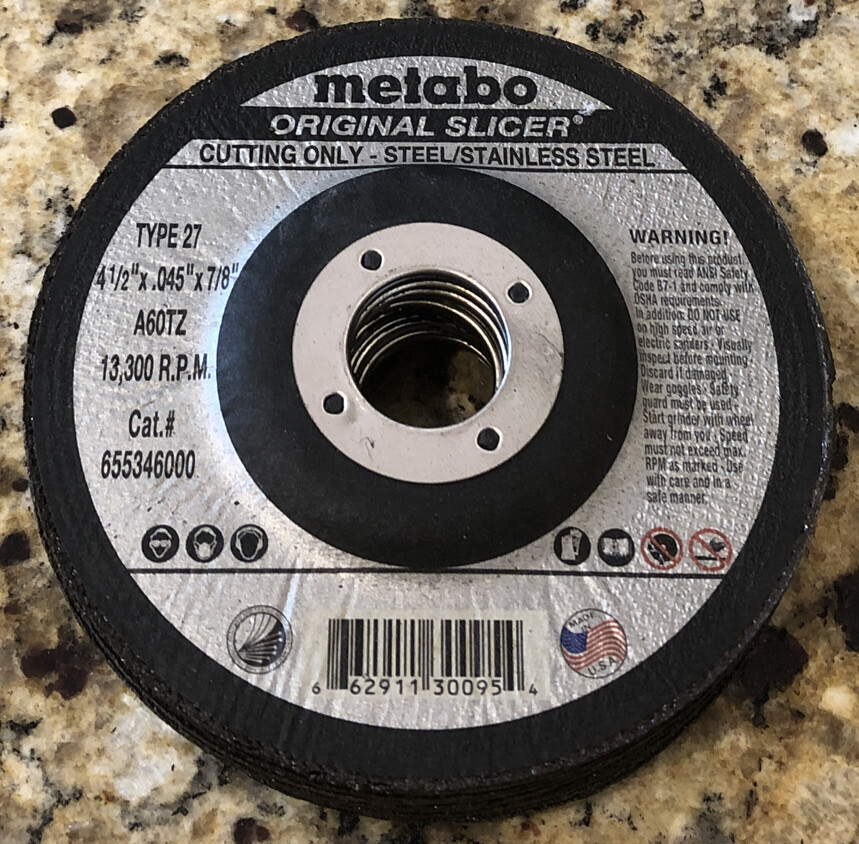 Metabo 655346000 4.5" x .045 x 7/8 Original Slicer A60TZ LOT Of 14 Pieces.
