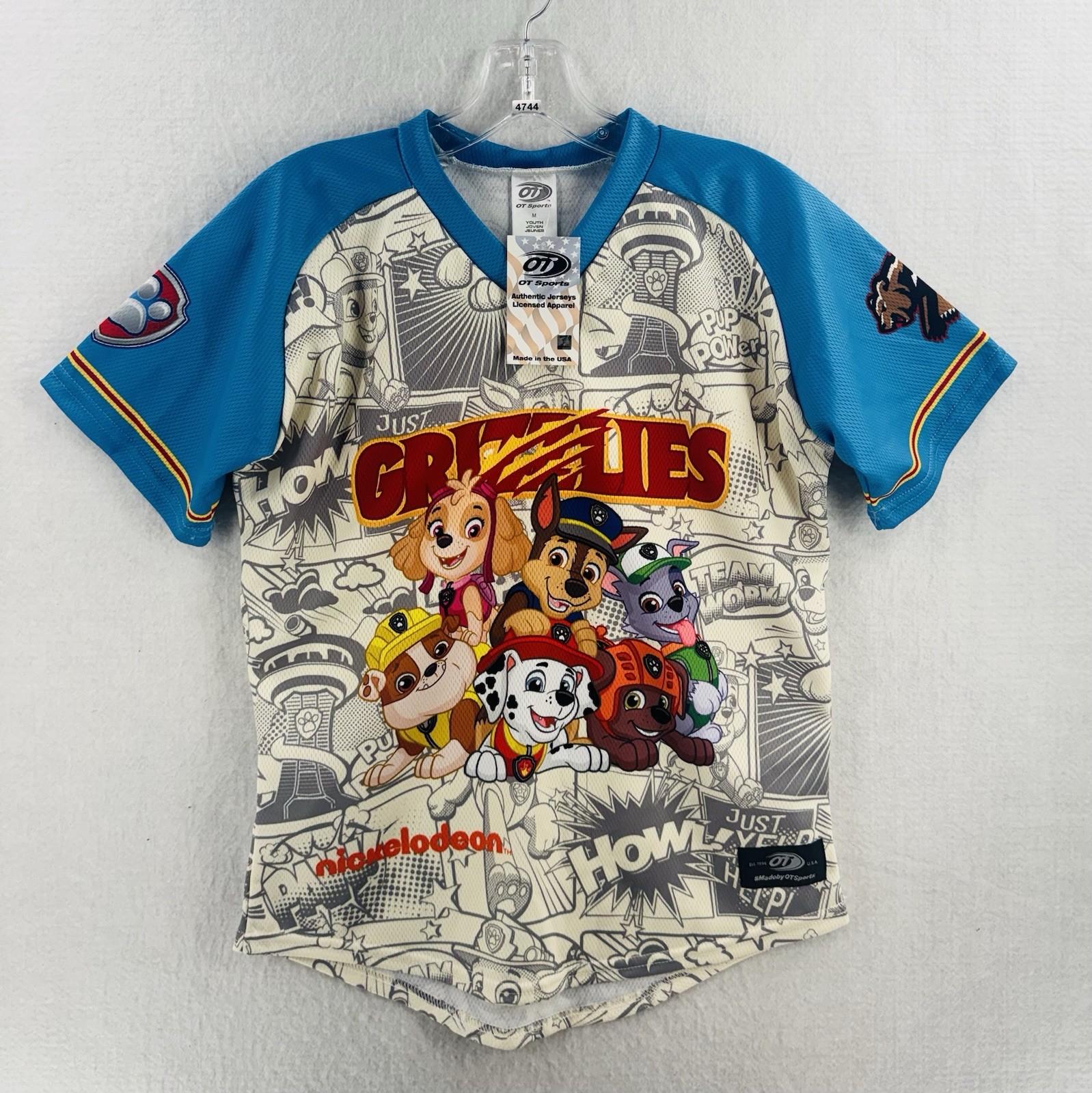 Fresno Grizzlies Baseball Jersey Paw Patrol Youth Medium OT Sports Made USA Rare