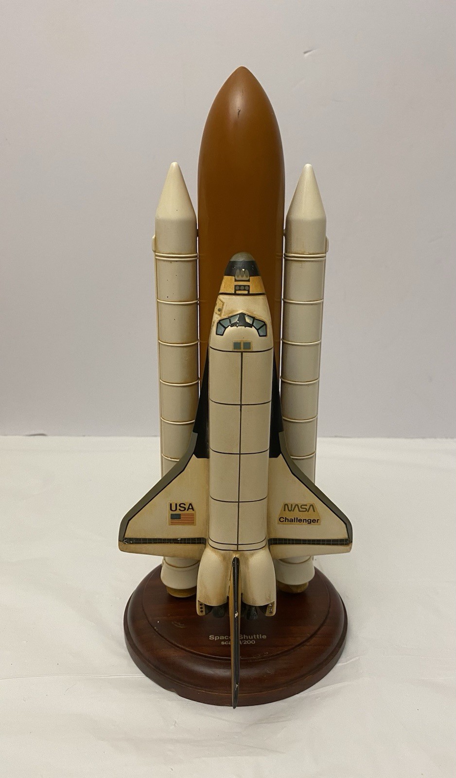 Vtg NASA Space Shuttle Challenger Toys & Models Corp. 1/200 Scale Model 12” Tall