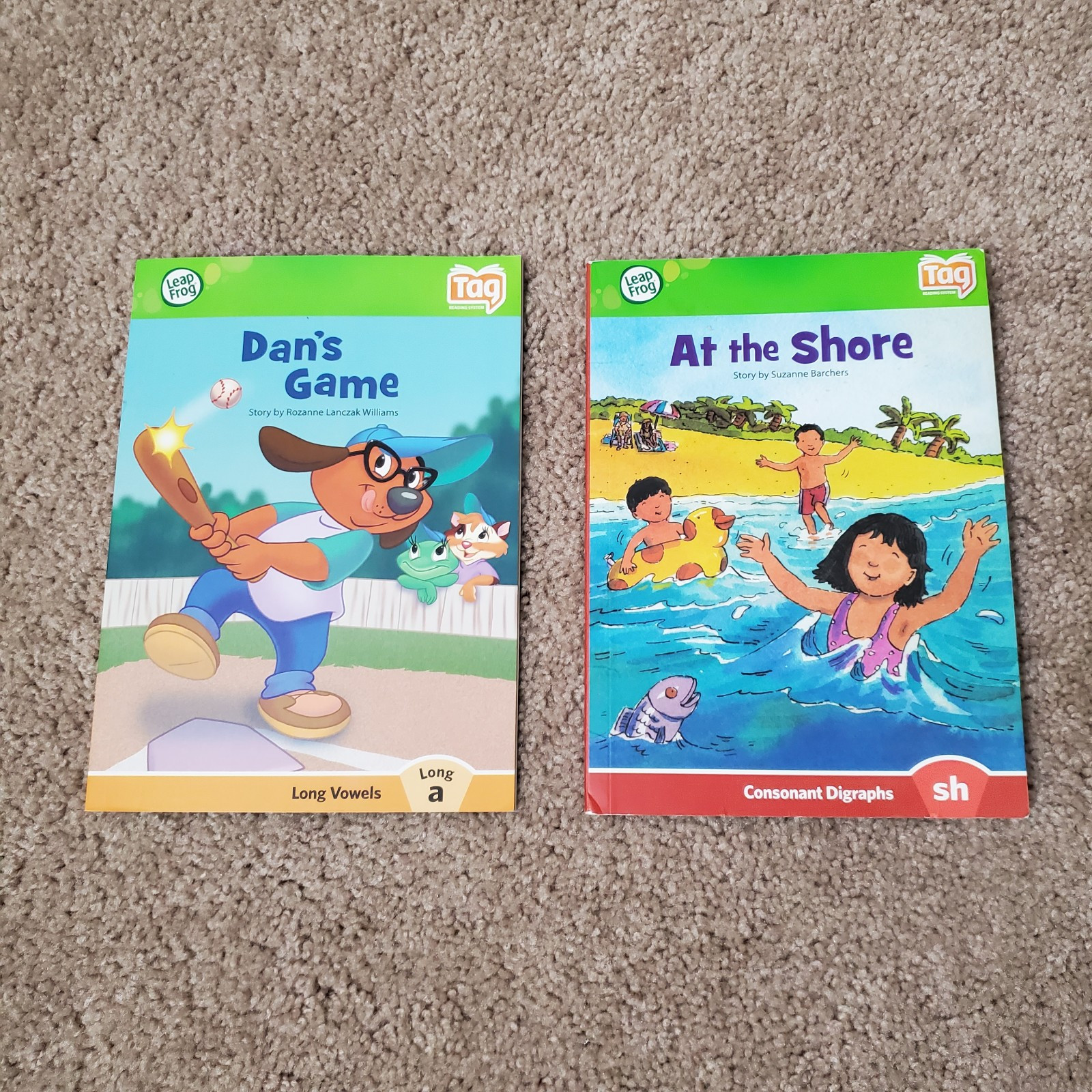 Lot of 2 LeapFrog Tag Long Vowels Consonant Digraphs Books