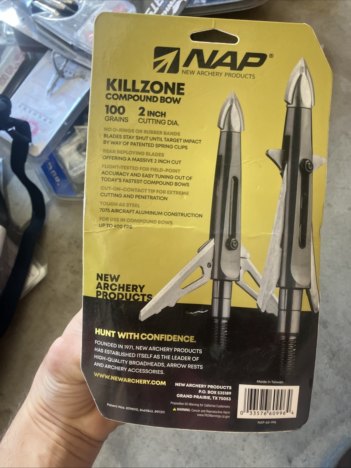 NAP Killzone Compound Bow Mechanical Broadhead 100 Grain 3-pack