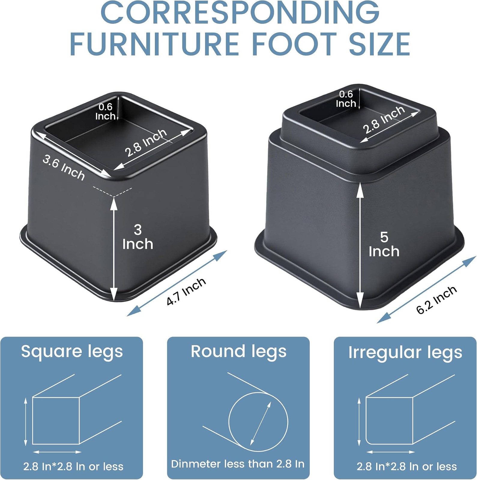 Simple＆Opulence Bedding Adjustable Bed Furniture Risers - Elevation in Height...