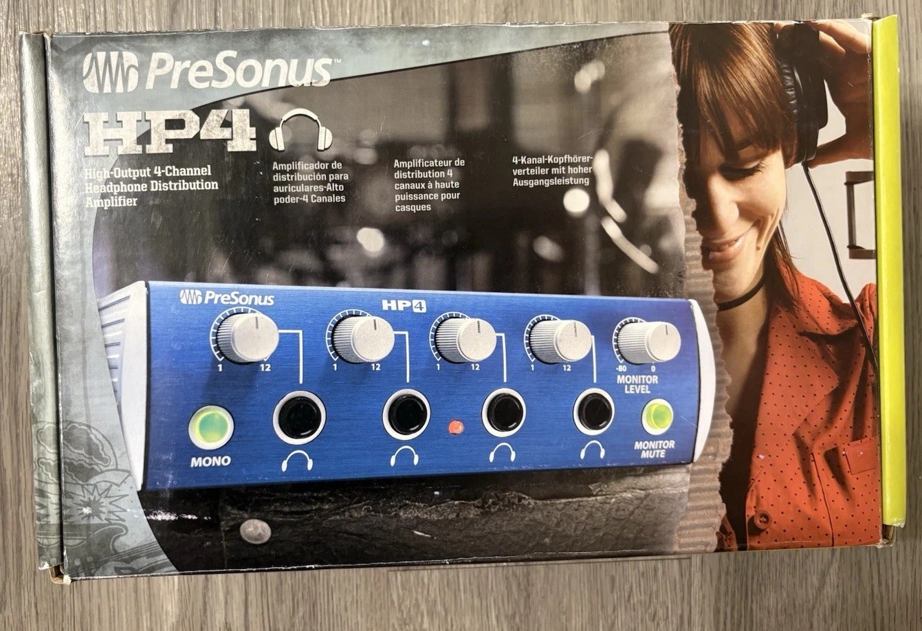 PreSonus HP4 4-Channel Headphone Distribution Amplifier Blue Balanced