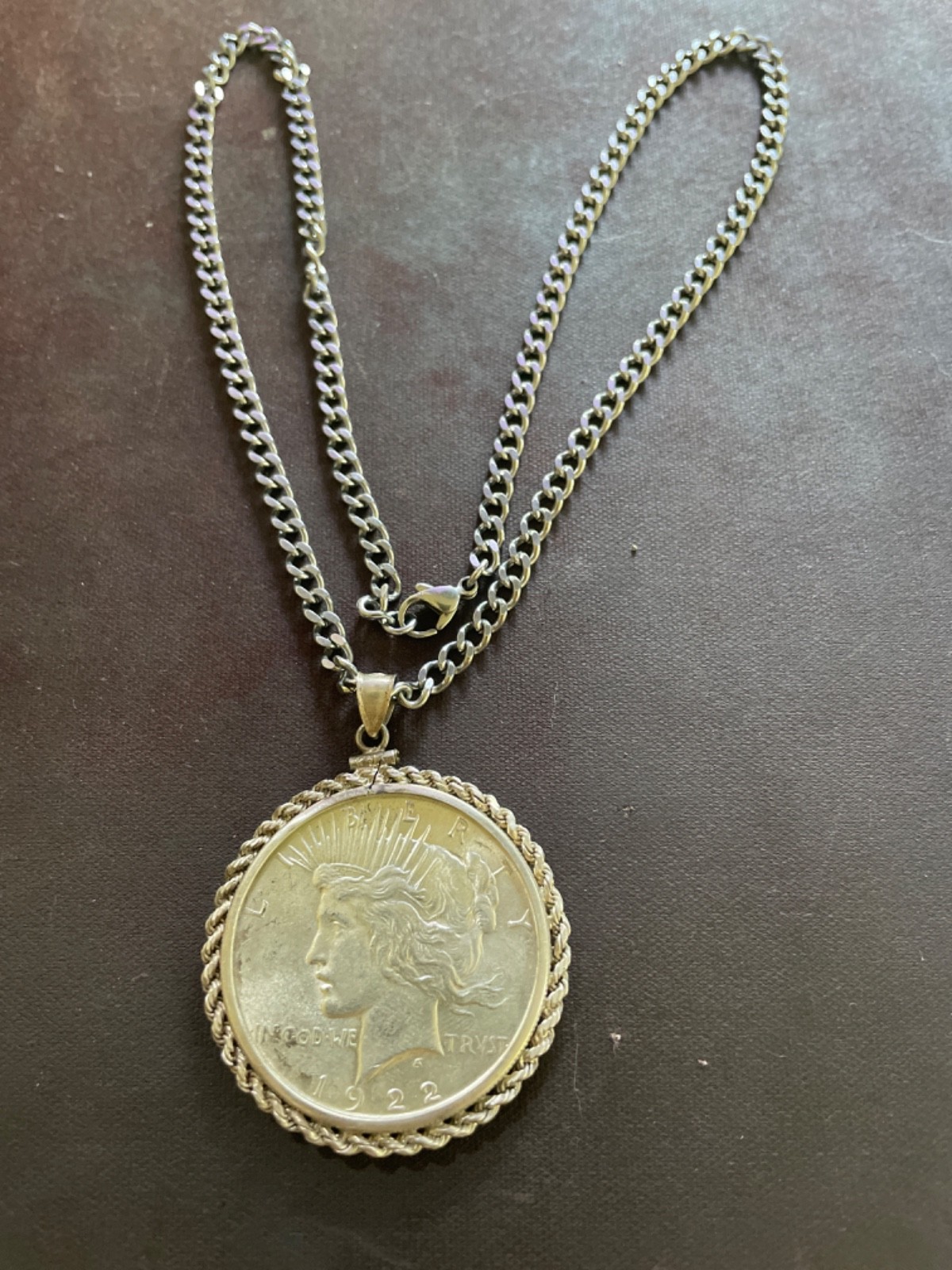1922 peace dollar necklace