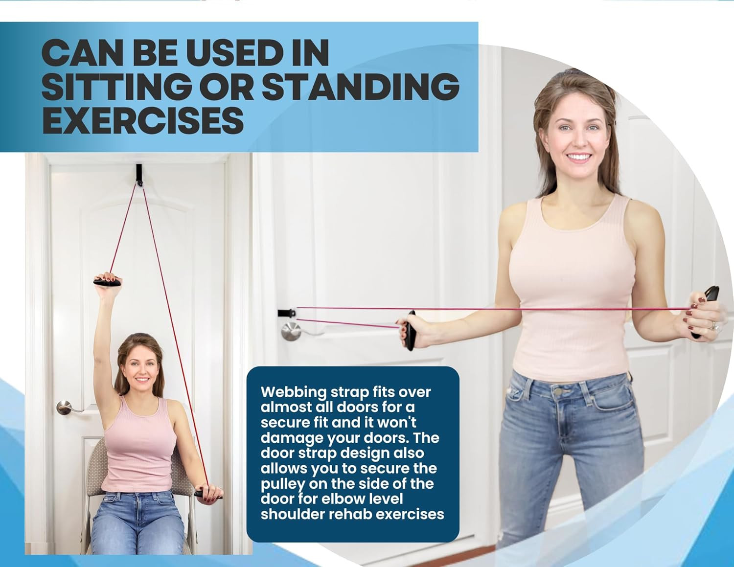 Shoulder Pulley for Physical Therapy with Exercise Guide - Improves Shoulder Str