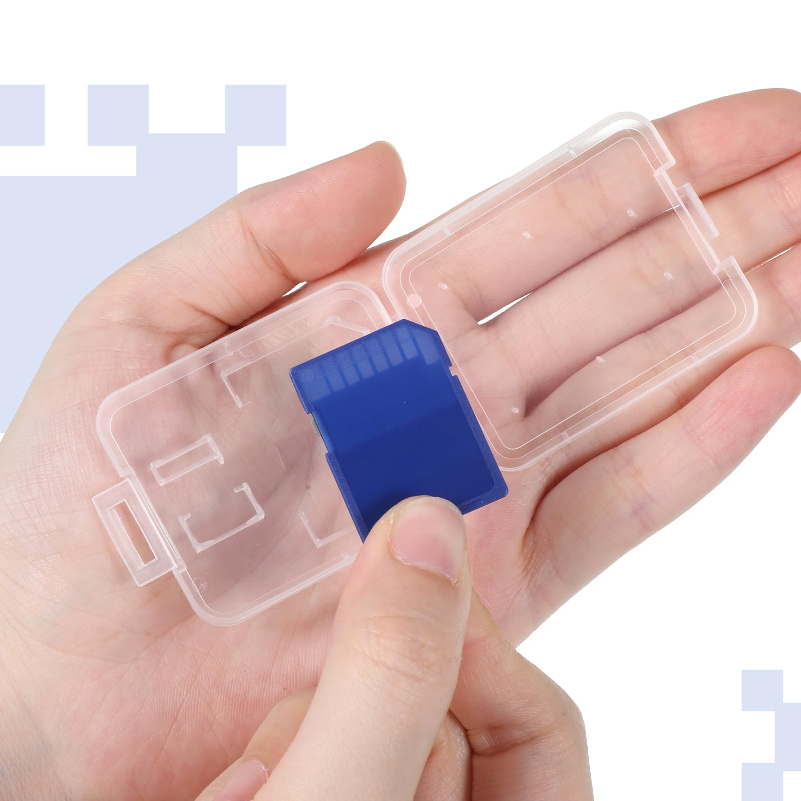 Clear Plastic Memory Card Case, 20 Pcs Transparent SD Card Case