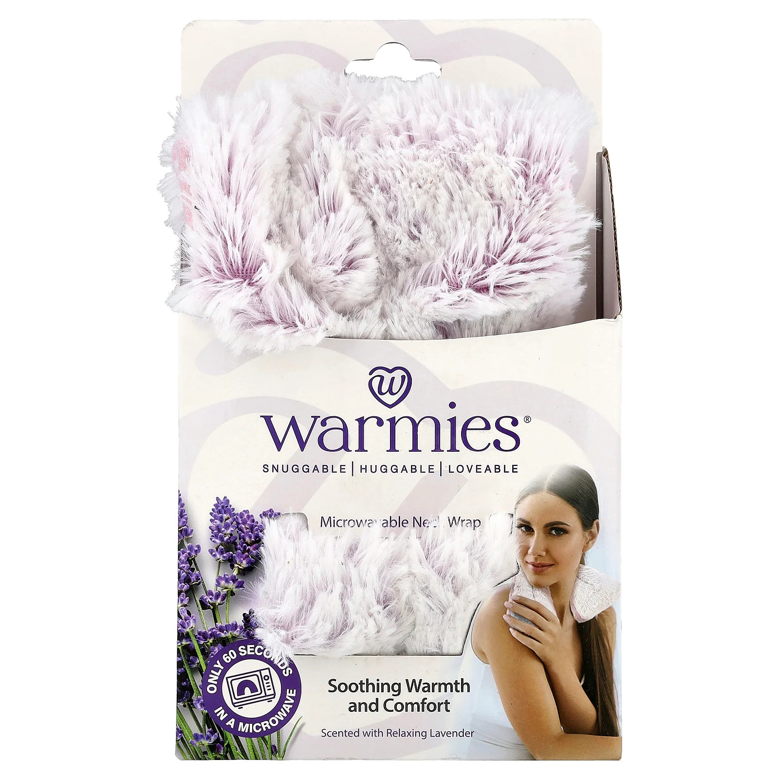 Microwavable Neck Wrap, Marshmallow Lavender, Relaxing Lavender, 1 Wrap