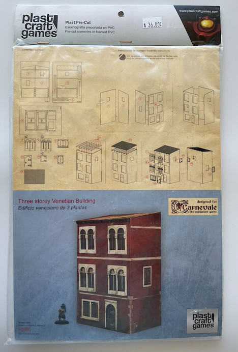 3 Storey Venetian Building 28mm Miniature Wargame Terrain Free USA Shipping