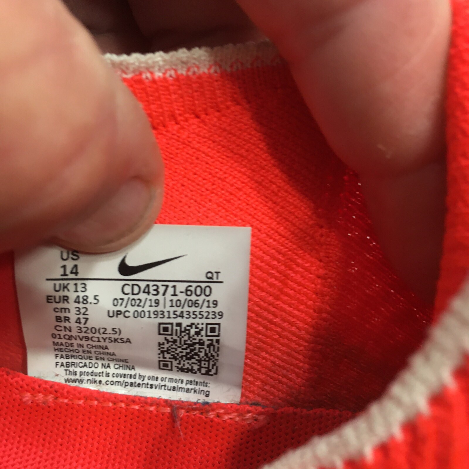Size 14 - Nike React Infinity Run Bright Crimson